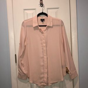Pink Long Sleeve Blouse - Size Medium